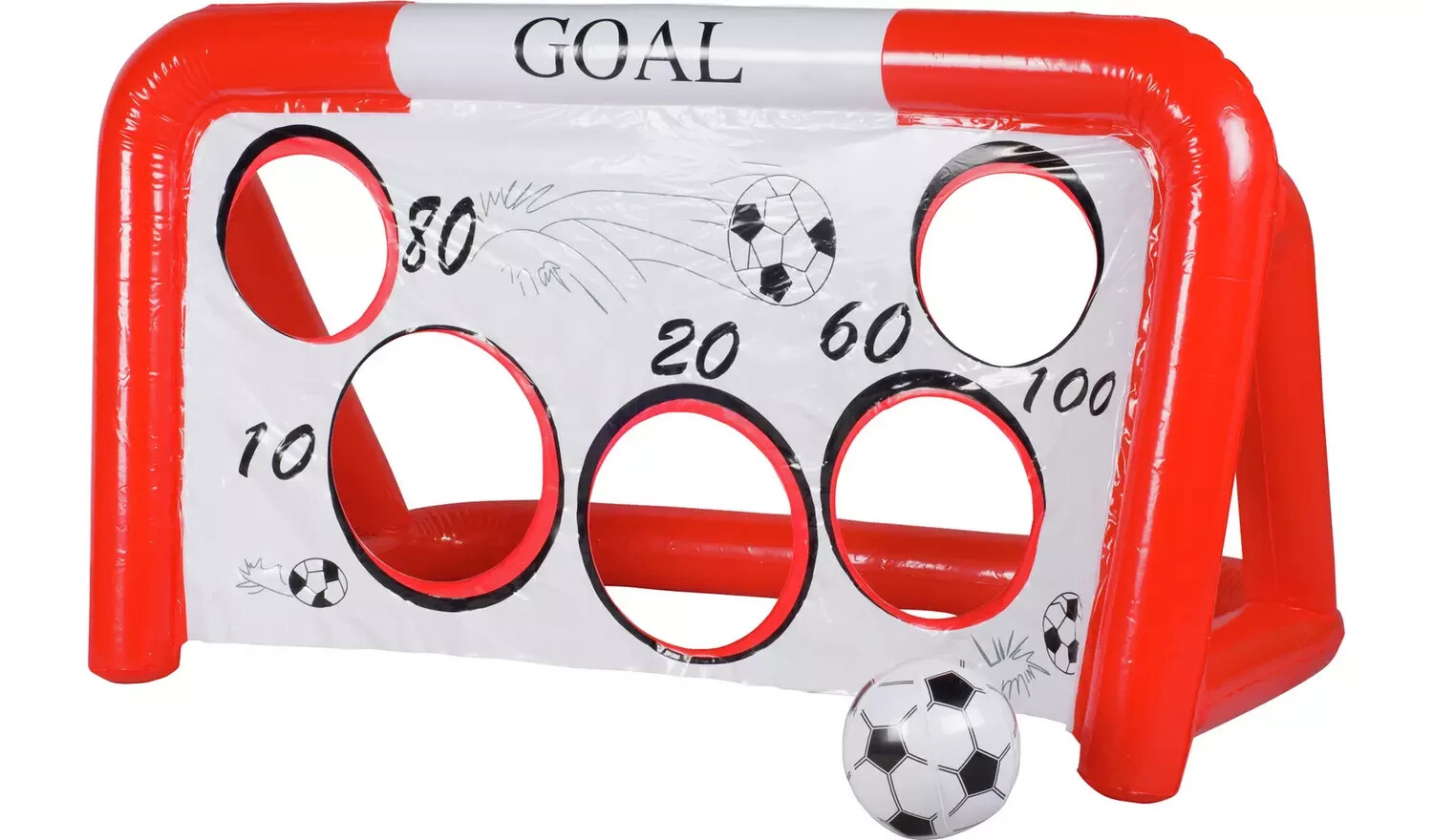 Chad Valley Inflatable Goal Set A Ball, Inflatable Football Goal Post And Net