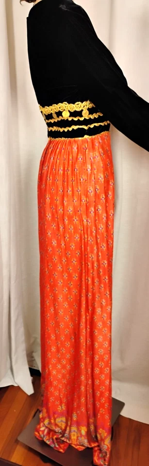 Mono De Colección Sandine Original Talla 11 Años 70 Boho Festival Terciopelo Top Unión Gitana EE. UU. Foto 2 de 4