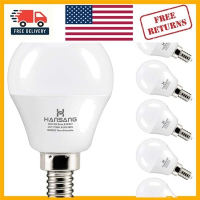 Energy-Efficient 6W E12 LED Bulbs - 600 Lumens A15 Round Warm White 6 Pack