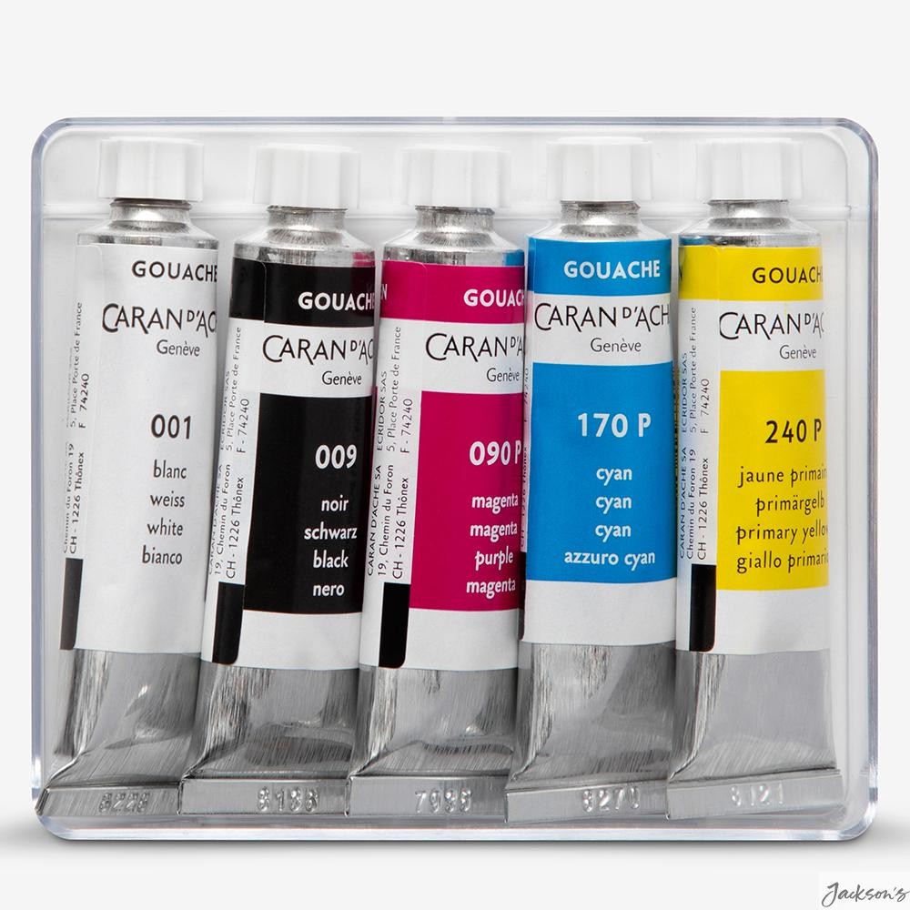 Caran d'Ache Studio Gouache Paint Set 5 x 10ml Tubes For Artists