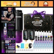 Wireless Tattoo Gun Kit with 2 Batteries - Ideal for Beginners  Professionals