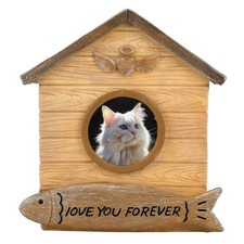 Pet Memorial Urns for Cat Ashes, Large Wooden Funeral Cremation Urns with Pho...
