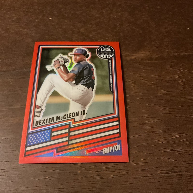 2026 Panini Stars & Stripes NTDP Dexter McCleon Jr. Red Prizm Number Card