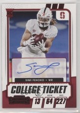 2021 Panini Contenders Draft Picks College Game Ticket Red Simi Fehoko Auto 0m0