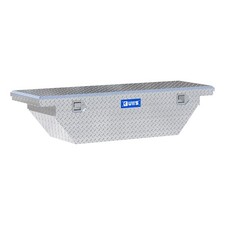 Uws 60in Truck Angled Crossover Tool Box Storage Low Profile Bright Aluminum