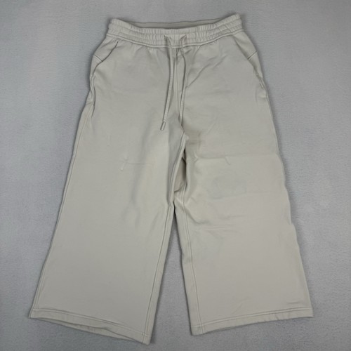 Lululemon Loungeful High Rise Wide Leg Crop Sweatpants Womens 8 Cream White