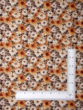 Flower Daisy Packed Fabric By The Yard Beige Tan Queen Bee Cotton by QT