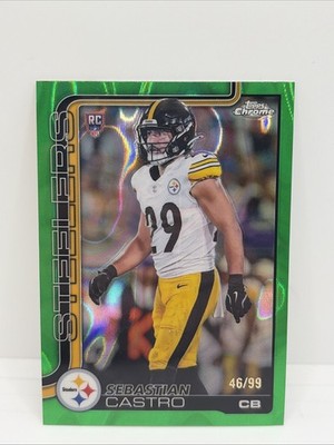 2025 Topps Chrome Sebastian Castro Rookie Football Lava Green Refractor #/99