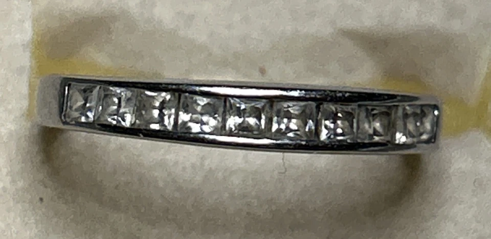 Princess Cut Cubic Zirconia Solitaire Engagement Wedding ring Set - Image 4 of 4