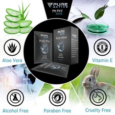 Shower Body Wipes, 20Individually Wrapped Personal Hygiene Body Wipes for Wo...