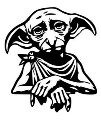 1x Car Sticker DOBBY - HARRY POTTER, 12x10.5cm Funny Movies, Wizard, Sticker