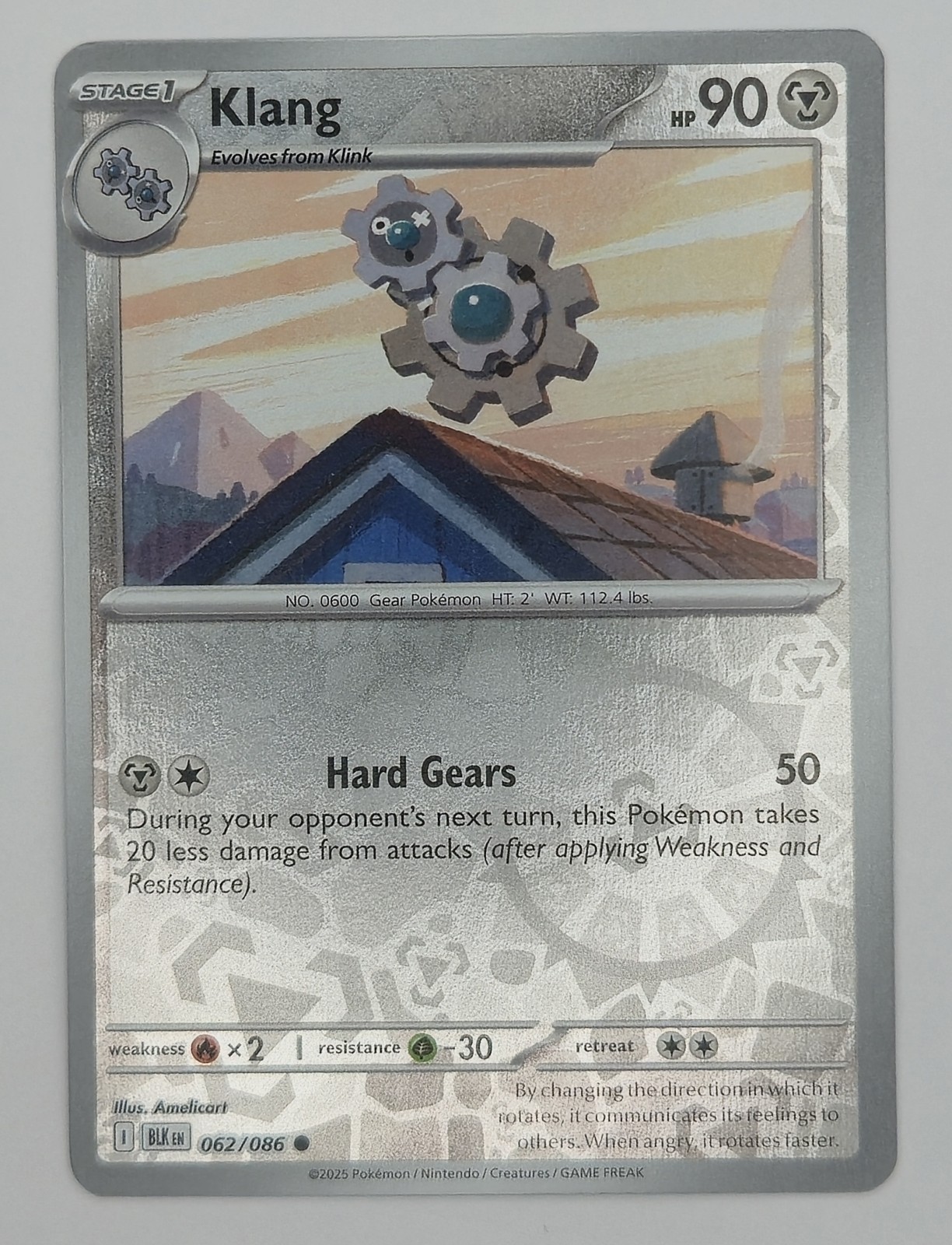 Klang 062/086 Reverse Holo Common Black Bolt Pokemon TCG NM