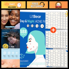 Acne Pimple Patches - Day Night Hydrocolloid Dots, 588 Count, Extra Adhesion,