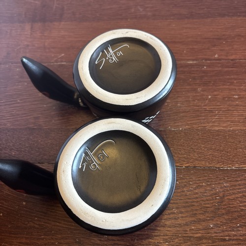 2- Vintage Stephen Schiffer Studio Pottery Handmade Ceramic Black Loon Bird Mugs - Picture 6 of 10