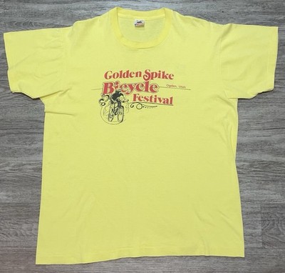 Vintage Golden Spike Bicycle Festival  Bike Race T-shirt Size XL