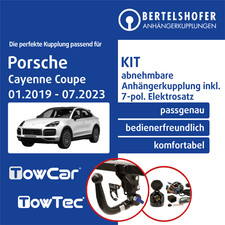 Für PORSCHE Cayenne Coupe Typ 9YB 01.2019-07.2023 AHK abn +7pol spez E-Satz TOP