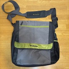 Columbia Messenger Diaper Bag Timeless Travel w Thermal Bottle Chamber Gray F5