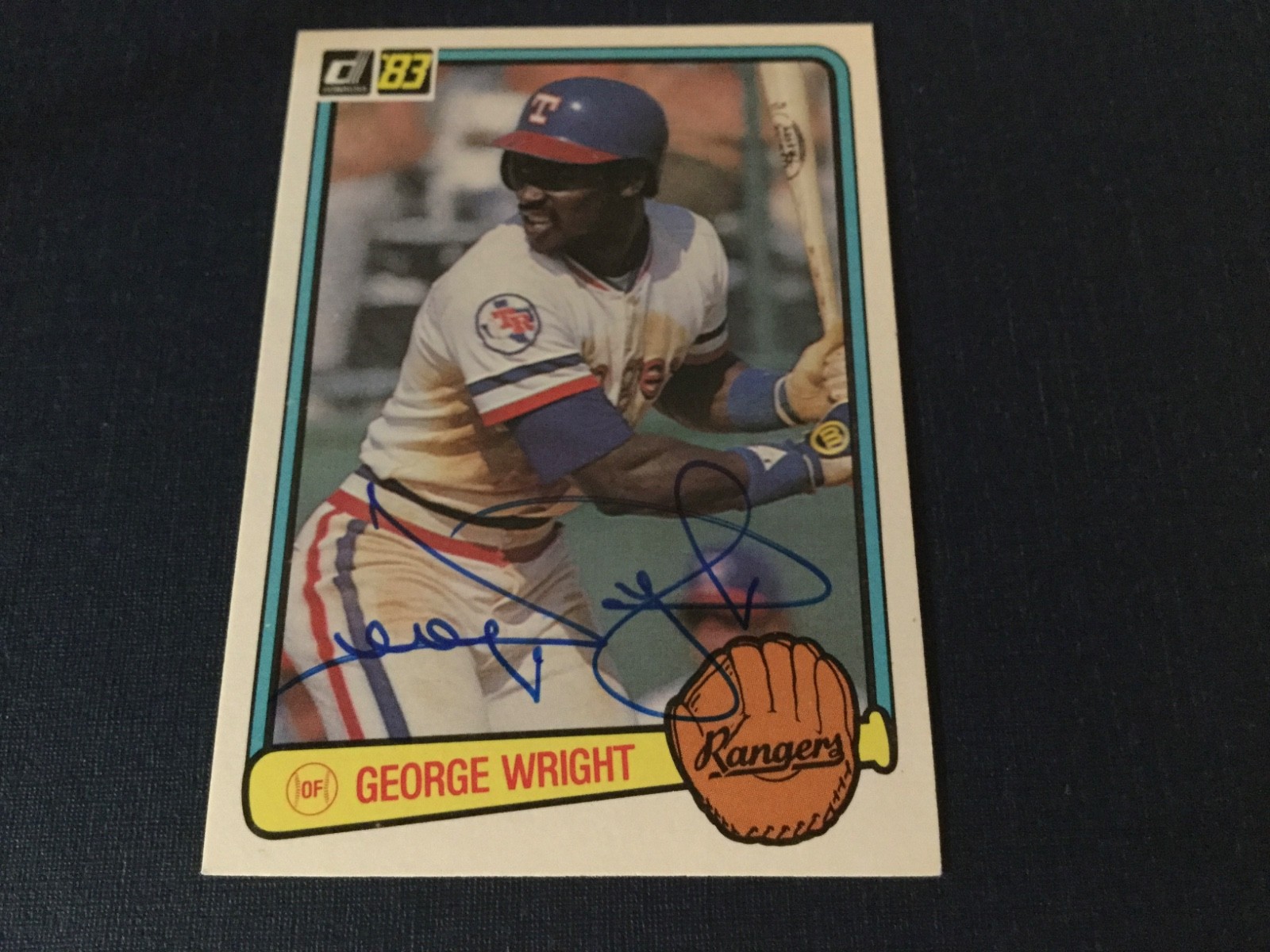 1983 Donruss George Wright Autographed Baseball Card Texas Rangers #116 RC