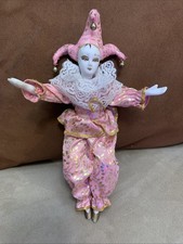 Harlequin Doll - Ceramic Face, Hands, Legs, S...