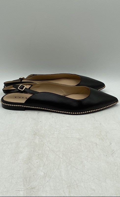 Coach Womens Vae Skimmer Black Pointed Toe Slingback Sandals Size 9 With COA