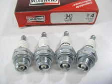 (4) Champion CJ8 843 Ignition Spark Plugs - 14mm Thread 9.5mm Rech 19mm Hex