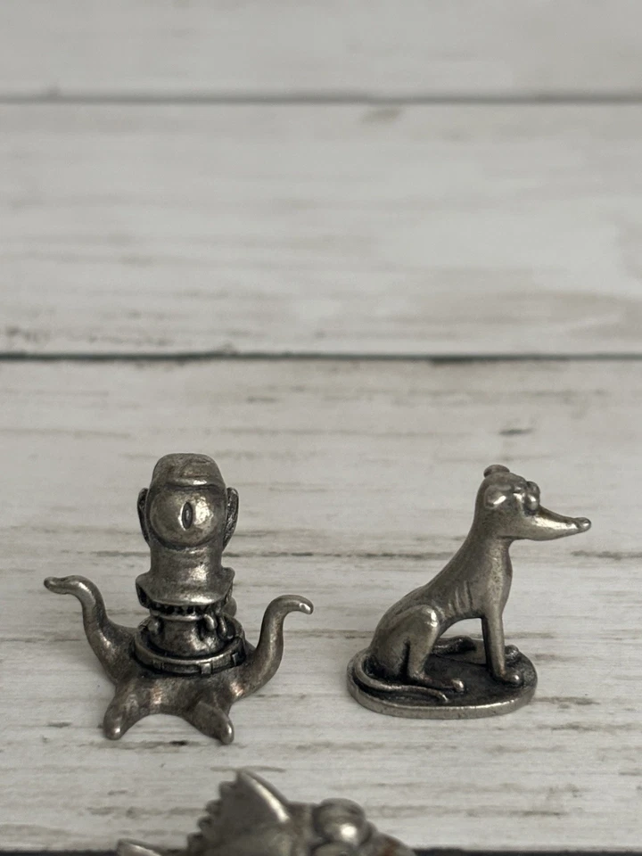 The Simpsons Monopoly 6 Game Pieces Pewter Token Replacement Parts Only Vtg 2001 - Image 3 of 4