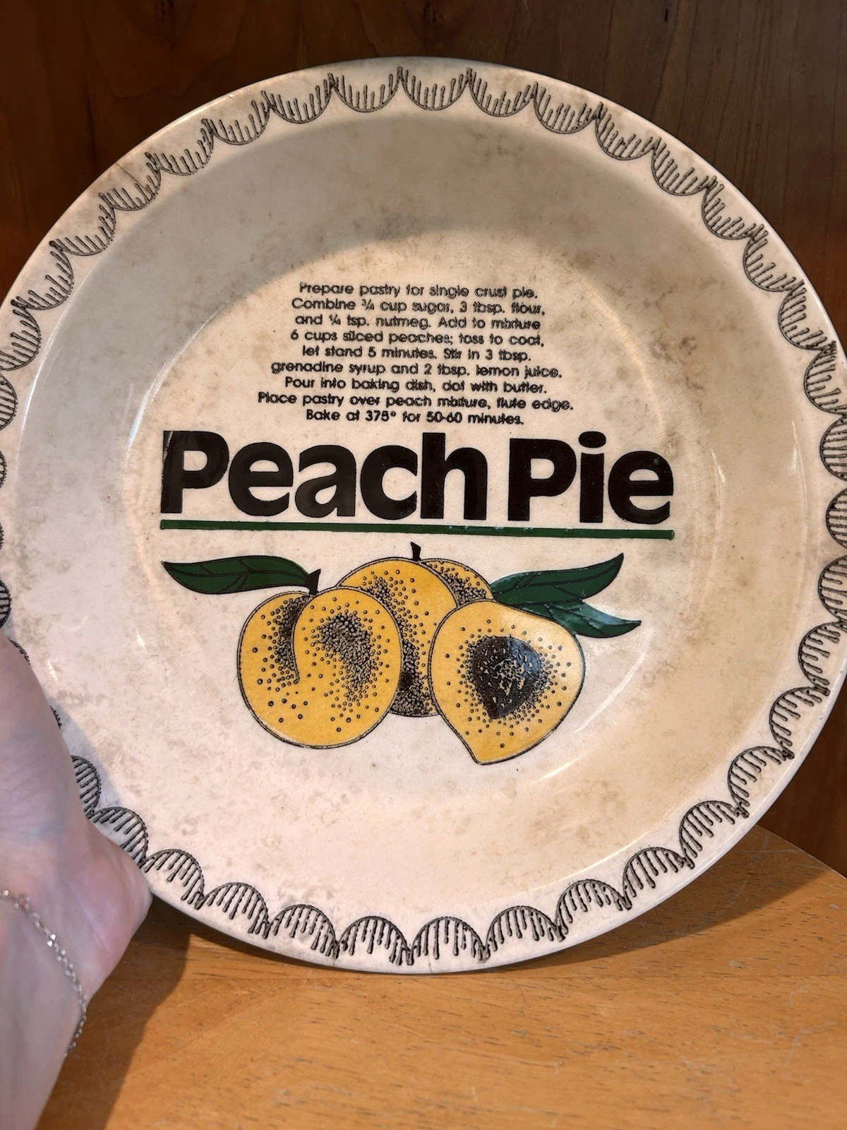 Vintage Hankook  peach pie plate, Some Crazing
Opens in a new window or tab