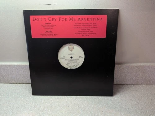 Madonna Don't Cry For Me Argentina Evita 12” Vinyl Album US PROMO RARE 1996 MCA