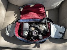 Vintage Minolta Film Camera Lot - 2 Camera And Many Accessories For Parts As Is