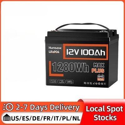 Battery 12V 100AH MAX with 100A BMS Protect Portable for Vans, RV, Golf Cart Etc