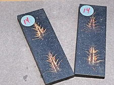 Knife Scales - Bookmatched Midnighturple Resin with Stabilized Pine Cones - PNW