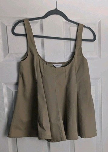 Club Monaco Flare Boxy Tan Sleeveless Side Zip Size S/M - Picture 8 of 10
