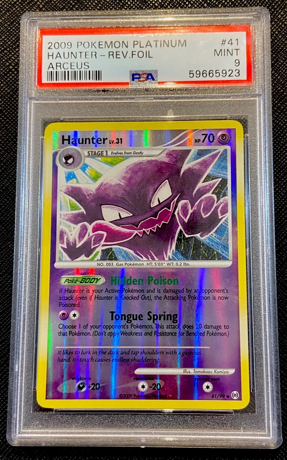 PSA 9 Haunter Reverse Foil #41 Platinum Arceus Pokemon 2009 Low Pop 10