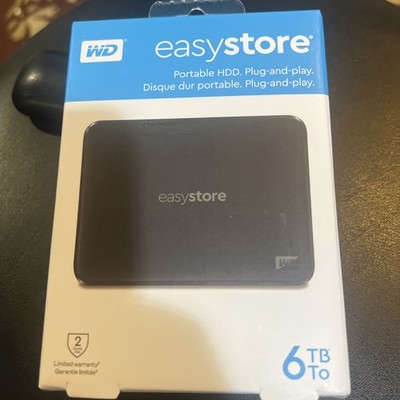 WD - Easystore 6TB External USB 3.2 Gen 1 Portable Hard Drive - Black