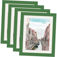 Picture Frames Nature Solid Wood 4 Pack for Wall Mounting and 8x10 Green
