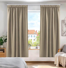 Deconovo Blackout Curtain Panels 66 x 72in Beige Pencil Pleat (2)