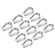 6mm 1/4 Inch Wire Rope Thimble 24Pcs Cable Thimbles 304 Stainless Steel for Boat