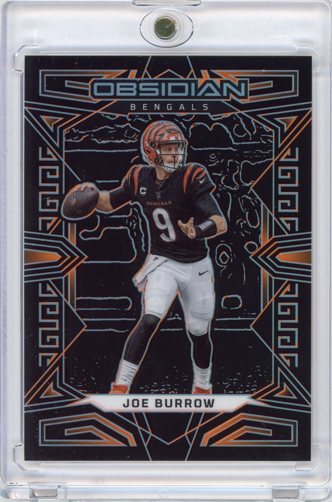 Joe Burrow #21 Electric Etch Orange /49 Color Match - 2023 Panini Obsidian