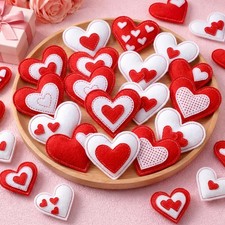 30 Pcs Valentine Felt Ornaments Heart for Tree 2.4 Inch Valentines Heart Hang...
