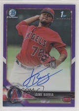 2018 Bowman Chrome Prospect Purple Refractor /250 Jaime Barria #CPA-JB Auto 0q0