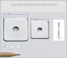 10ct SQUARE WASHERS : SOLID STAINLESS STEEL 30mm 40mm Extra Thick Heavy Hardware