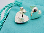 Stud Earrings in Pouch and Box Tiffany & Co. Sterling Silver Puffed Heart