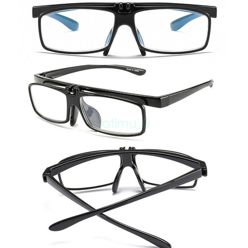 Flip Up Down Reading Glasses Anti Blue Light UV Foldable Presbyopic Eyeglass - Picture 4 of 12