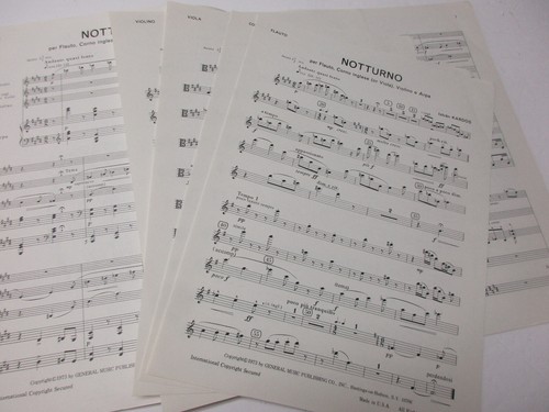 Istvan Karods Notturno Nocturne Flute English Horn Violin Harp Viola Sheet Music - Picture 2 of 7