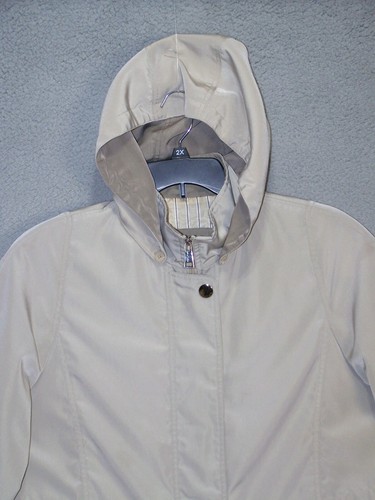Nautica Jacket Adult Large Beige Hoodie Coat Snap Zipper Front Cold Weather Mens - Picture 2 of 16