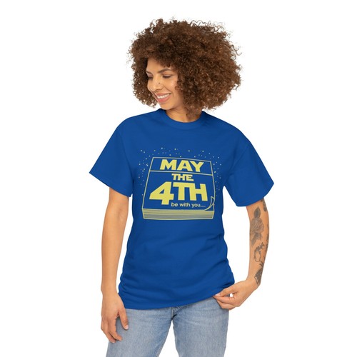 May The Fourth Be With You | Unisex | Heavy Cotton | T-Shirt | Sci Fi | May 4th - Picture 26 of 32