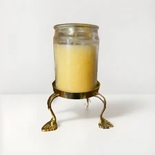 3 Footed Brass stand - 2 Per Box 4” Dia, 3.25” Tall, Candle Not Included
