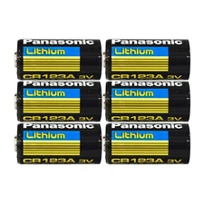 Panasonic CR123A 3V Lithium Batteries 6 Pack for Cameras and Flashlights