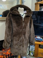 Primark Brown Hooded Gorgeous Soft Faux Fur Coat Xs 6/8 Bnwt