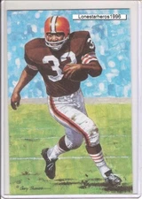 1989 Jim Brown Goal Line Art Postcard Unsigned - Series 1 One